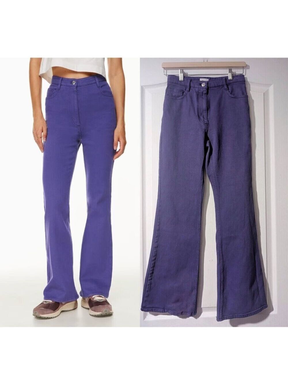 Aritzia Wilfred Free | Twostep High-rise Flared Pants In Deep Violet